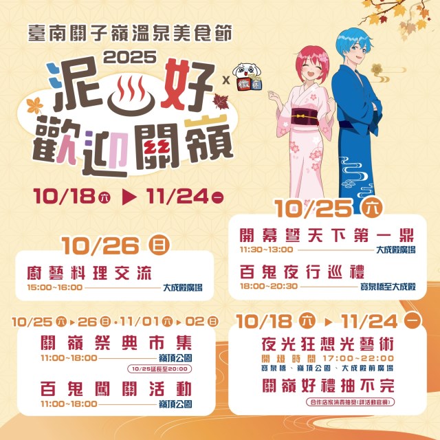 2025臺南關子嶺溫泉美食節活動一覽表